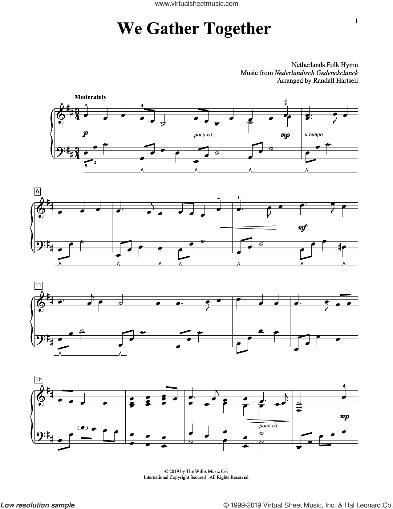 We Gather Together (arr. Randall Hartsell)