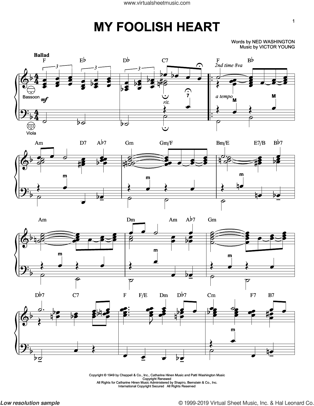 My Foolish Heart (arr. Gary Meisner)