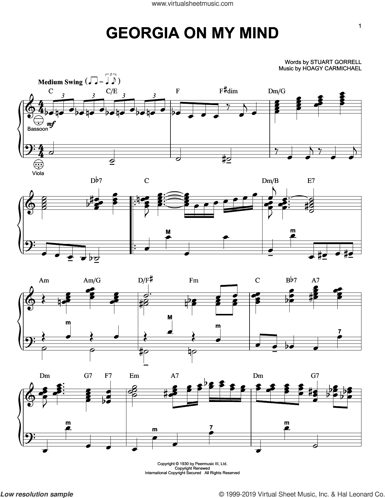Georgia On My Mind (arr. Gary Meisner)
