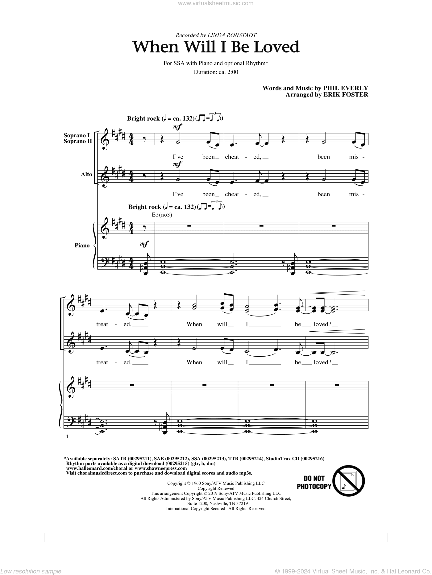 When Will I Be Loved (arr. Erik Foster)