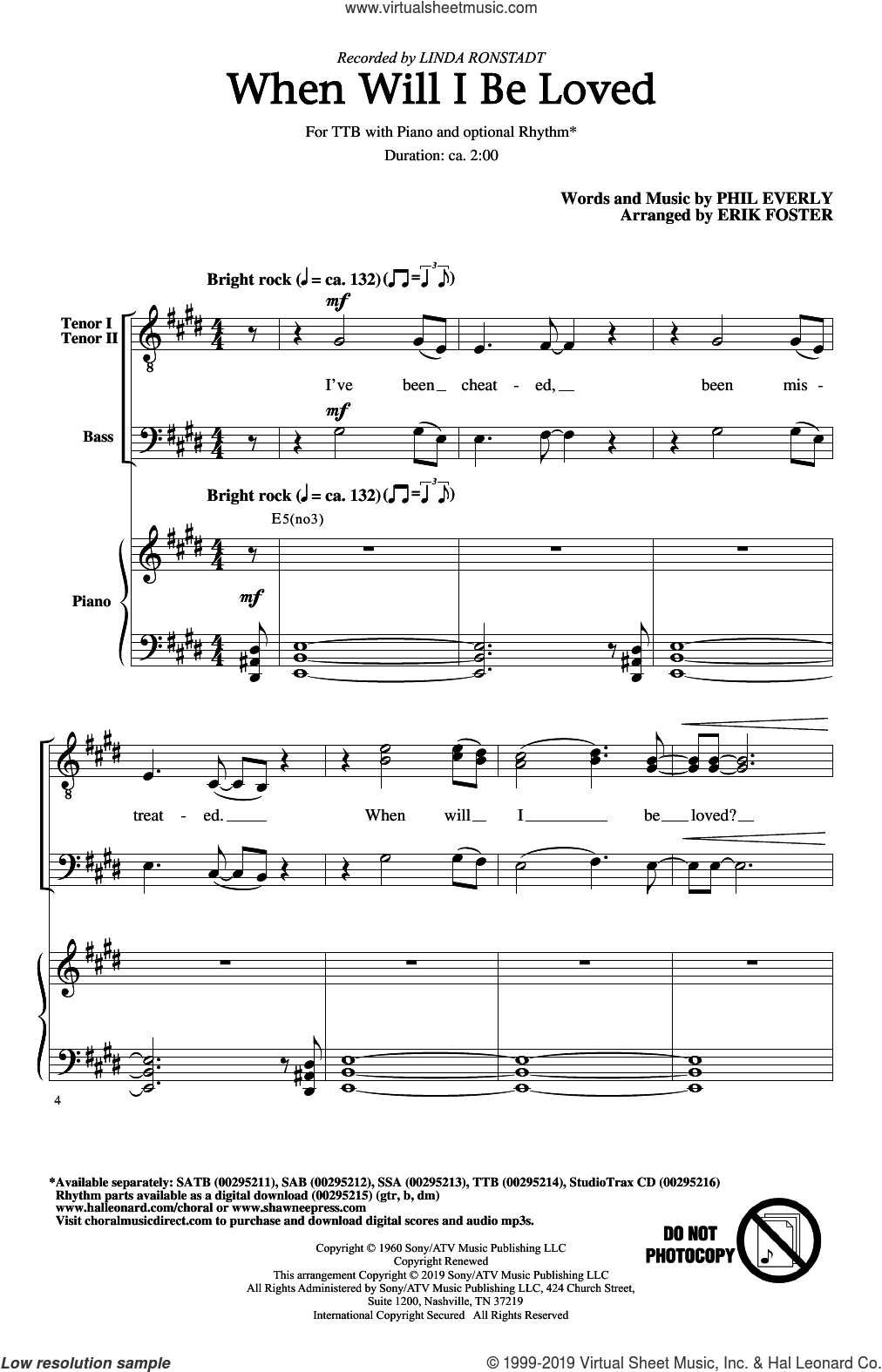 When Will I Be Loved (arr. Erik Foster)