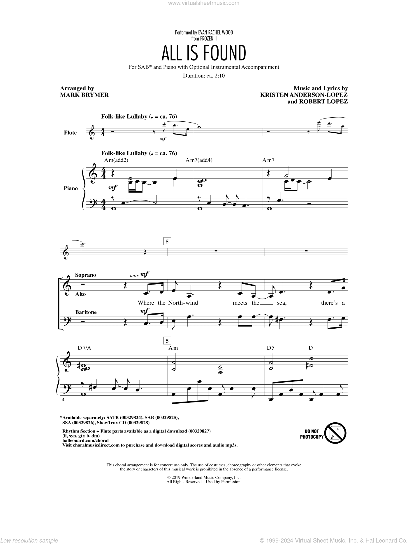 All Is Found (from Disney's Frozen 2) (arr. Mark Brymer)