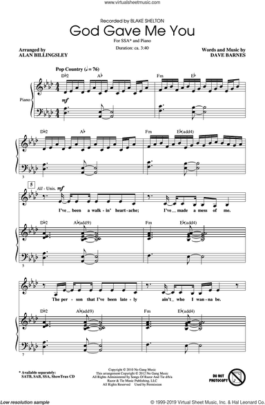 God Gave Me You (arr. Alan Billingsley)