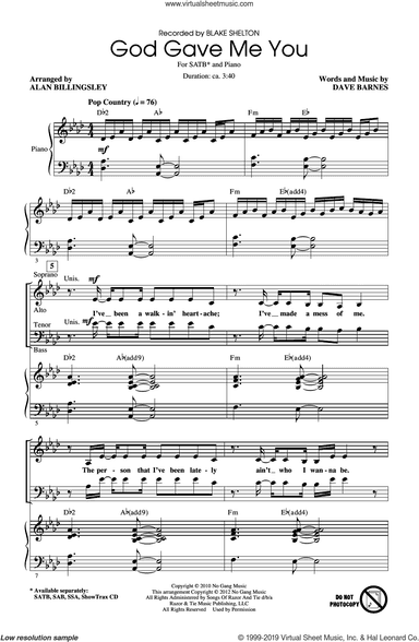God Gave Me You (arr. Alan Billingsley)