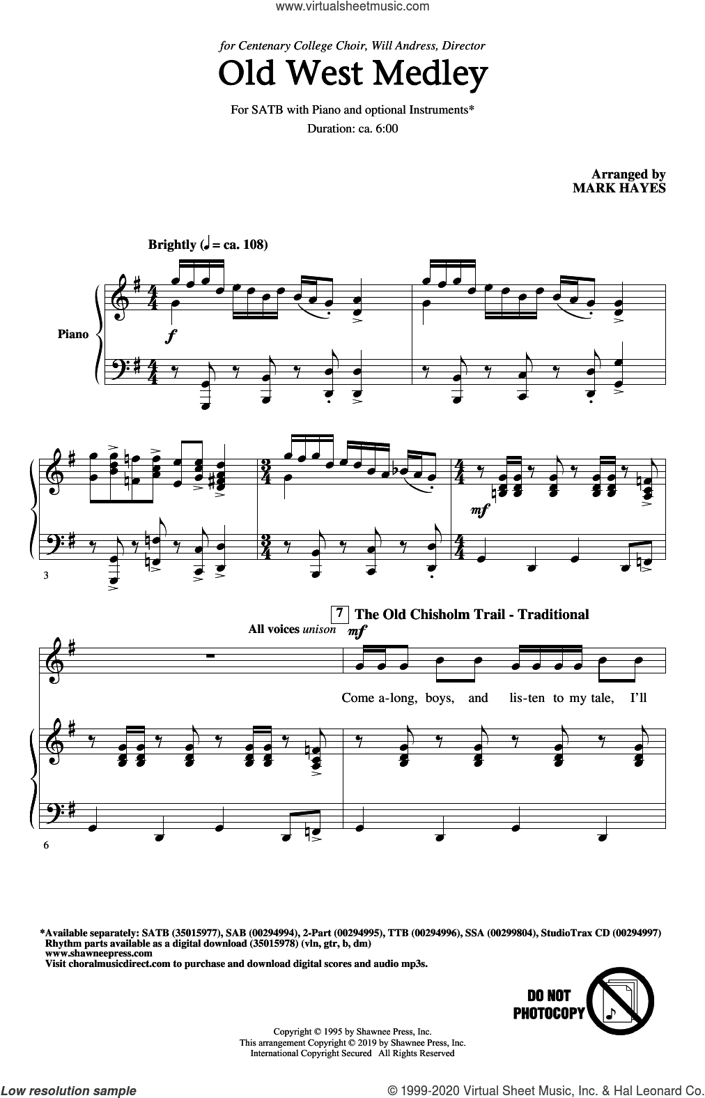 Old West Medley (arr. Mark Hayes)