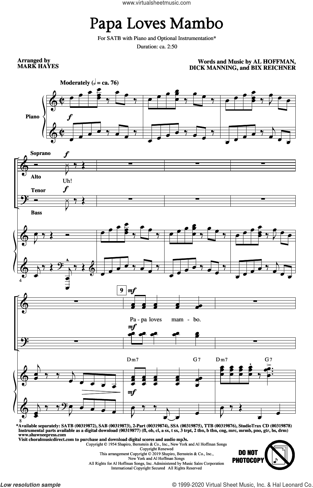 Papa Loves Mambo (arr. Mark Hayes)