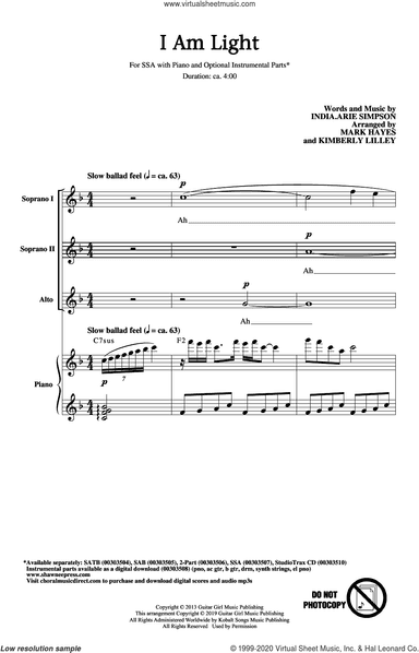 I Am Light (arr. Mark Hayes and Kimberly Lilley)