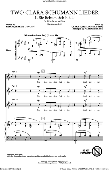 Two Clara Schumann Lieder (arr. Nathan Payant)
