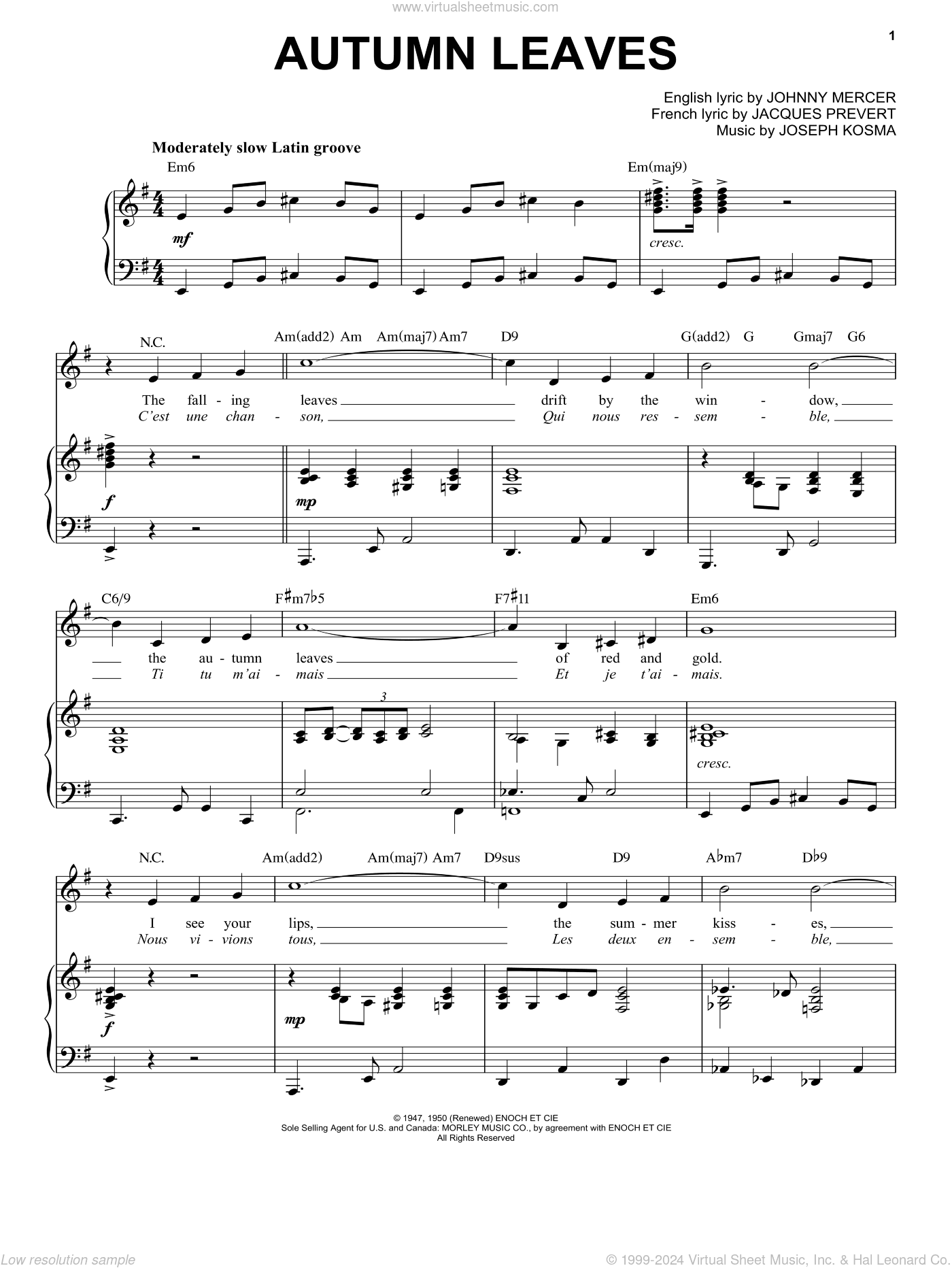 Autumn Leaves [Jazz version] (arr. Brent Edstrom)