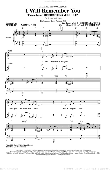 I Will Remember You (arr. Mac Huff)