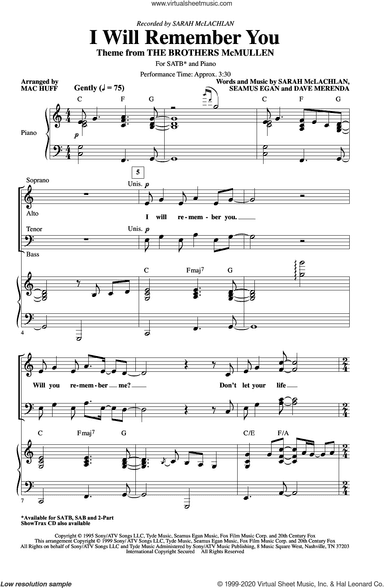 I Will Remember You (arr. Mac Huff)