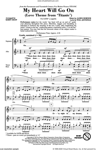 My Heart Will Go On (Love Theme From Titanic) (arr. Kirby Shaw)