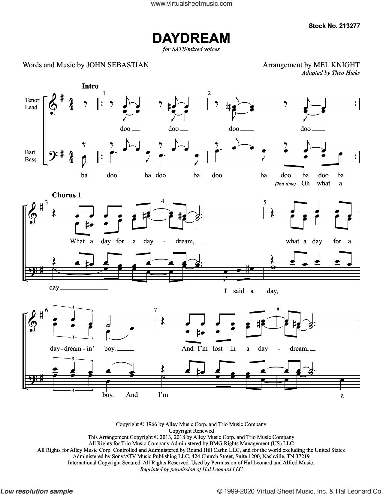 Daydream (arr. Mel Knight)