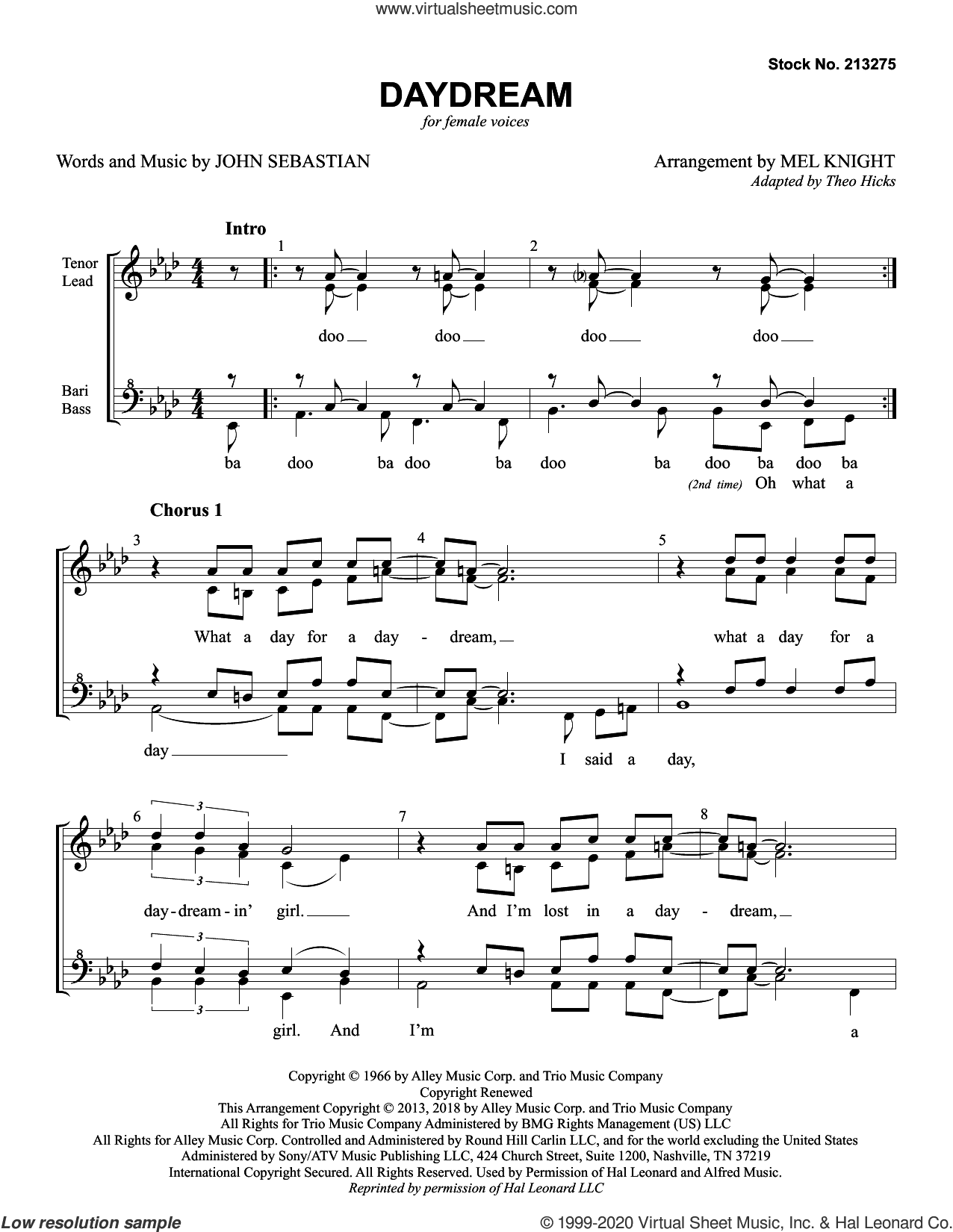 Daydream (arr. Mel Knight)