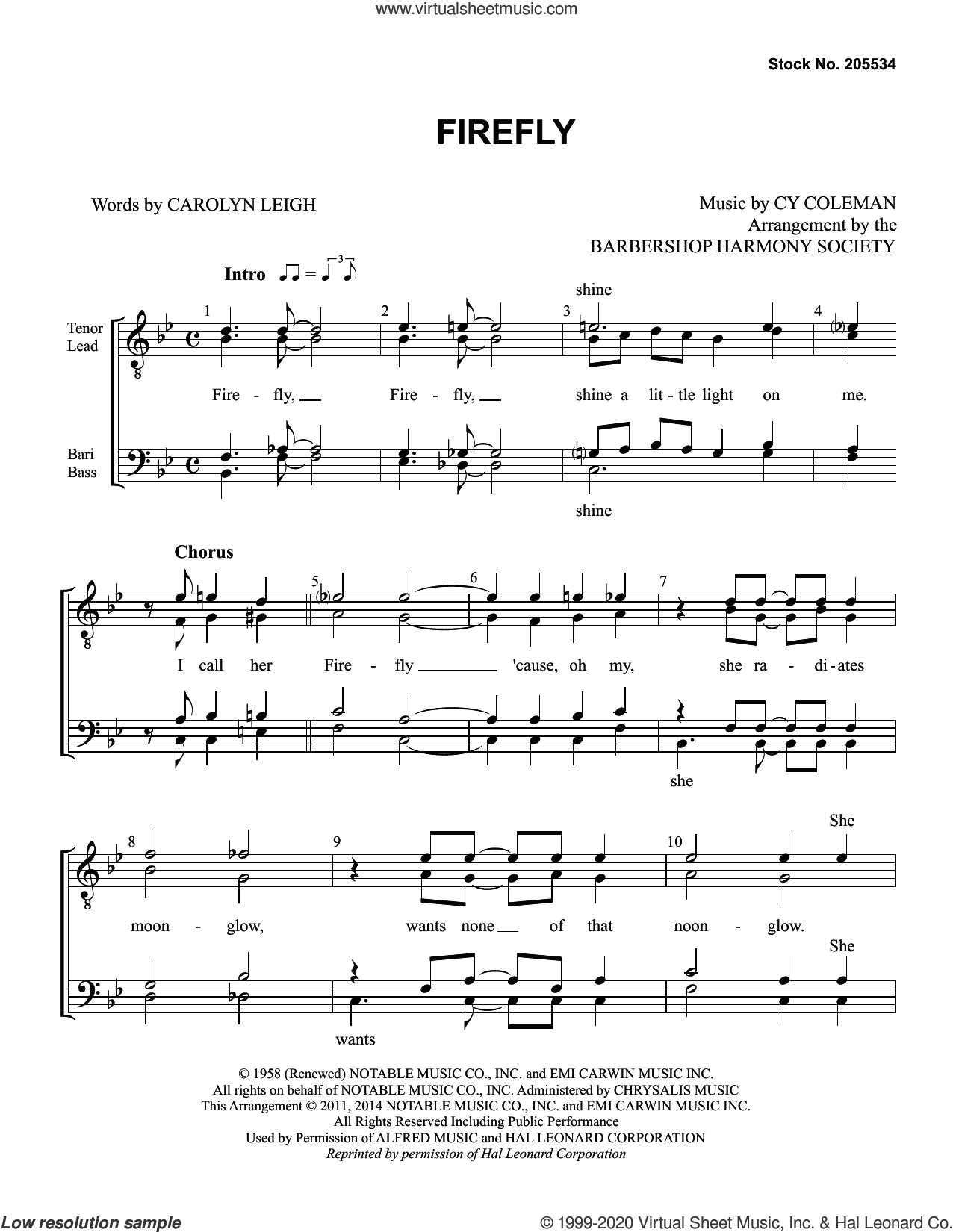 Firefly (arr. Barbershop Harmony Society)