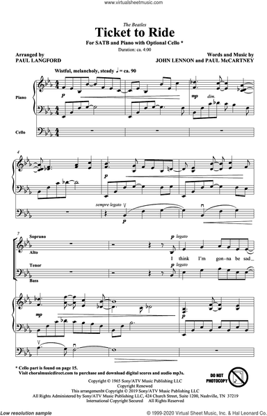 Ticket To Ride (arr. Paul Langford)