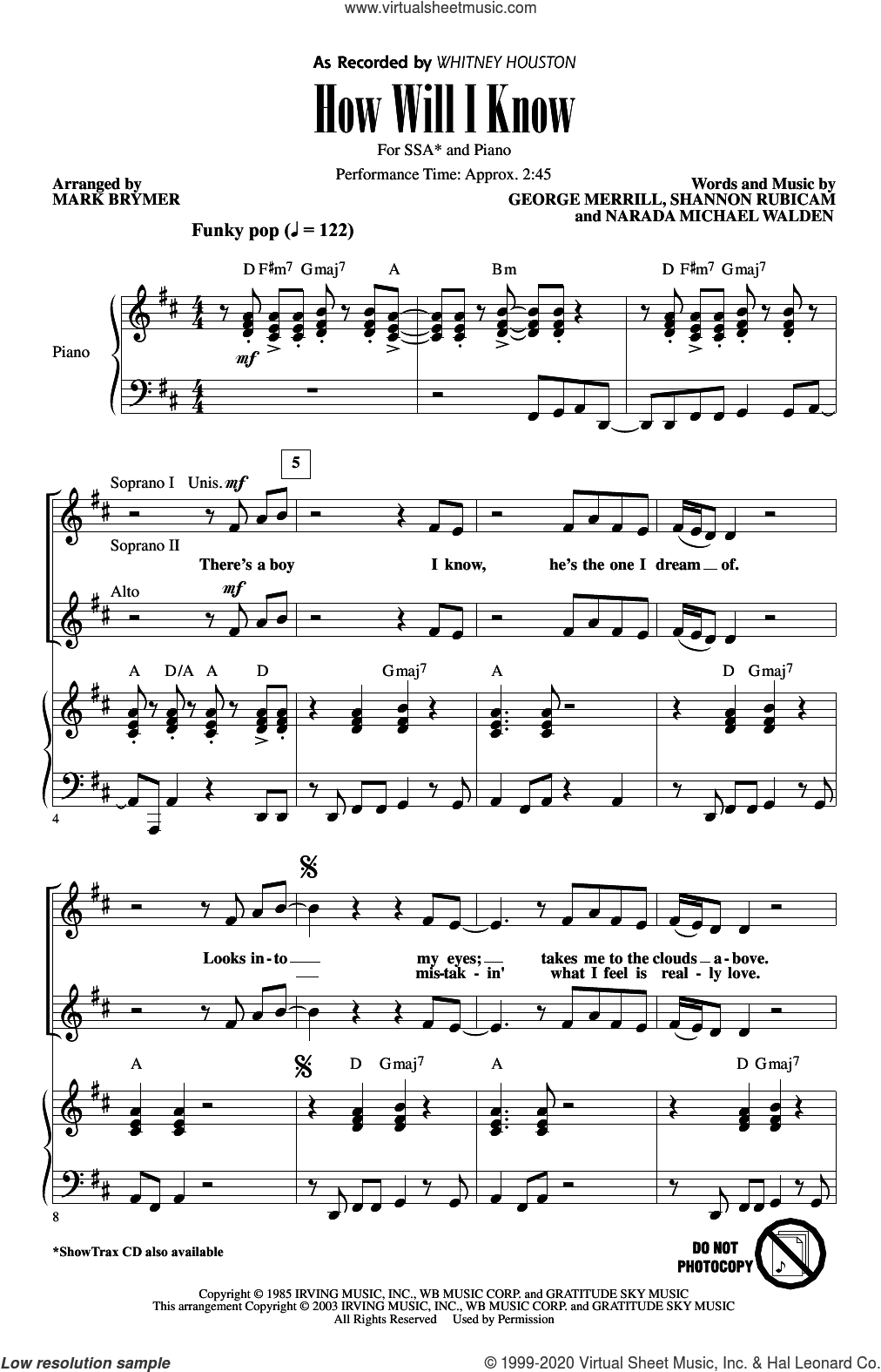 How Will I Know (arr. Mark Brymer)