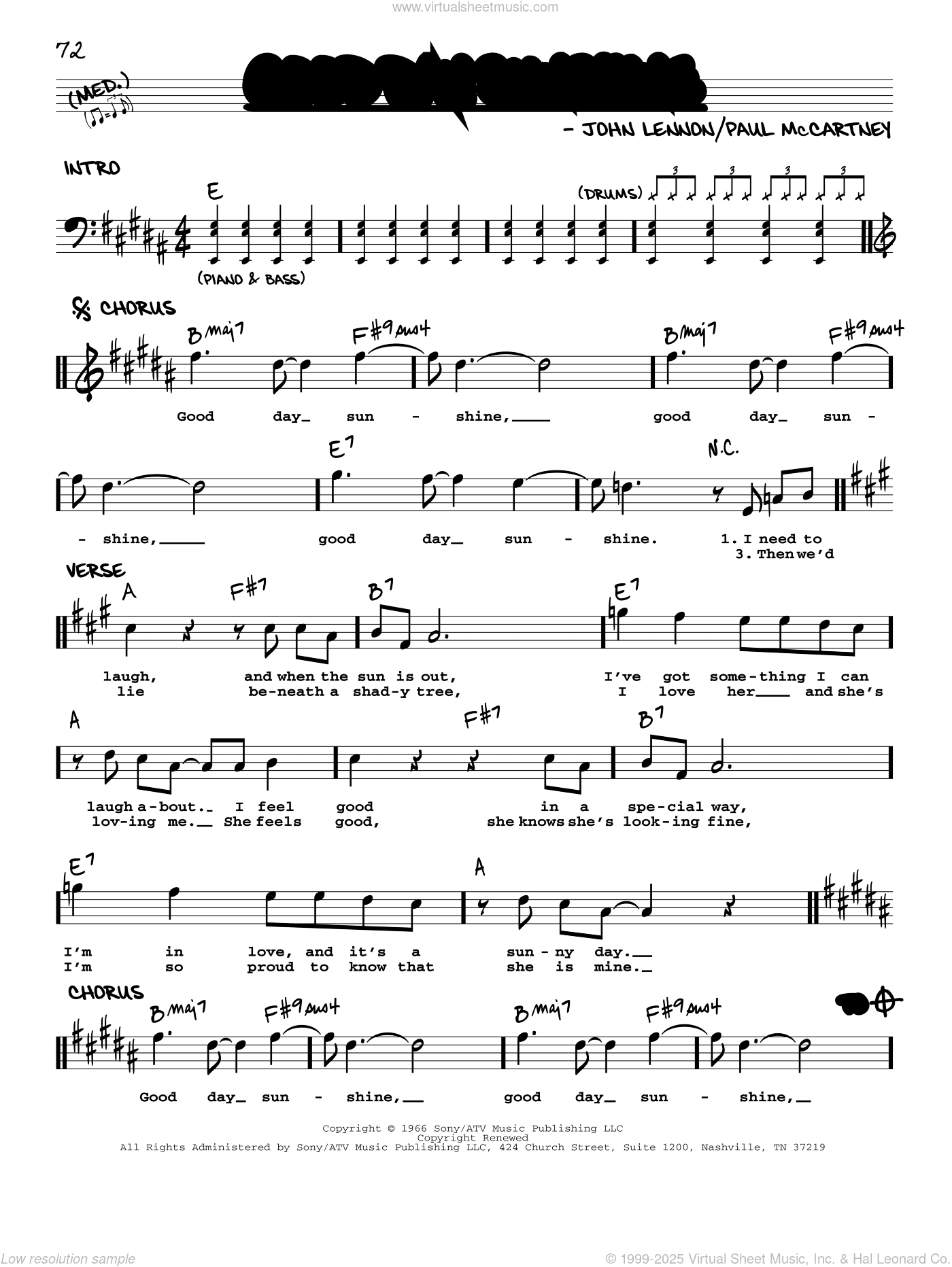 Good Day Sunshine [Jazz version]