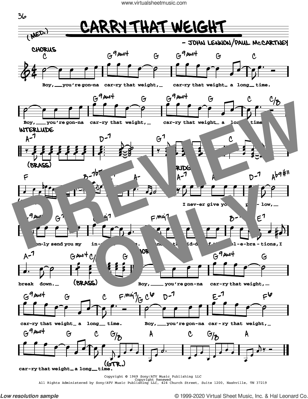 Carry That Weight [Jazz version]