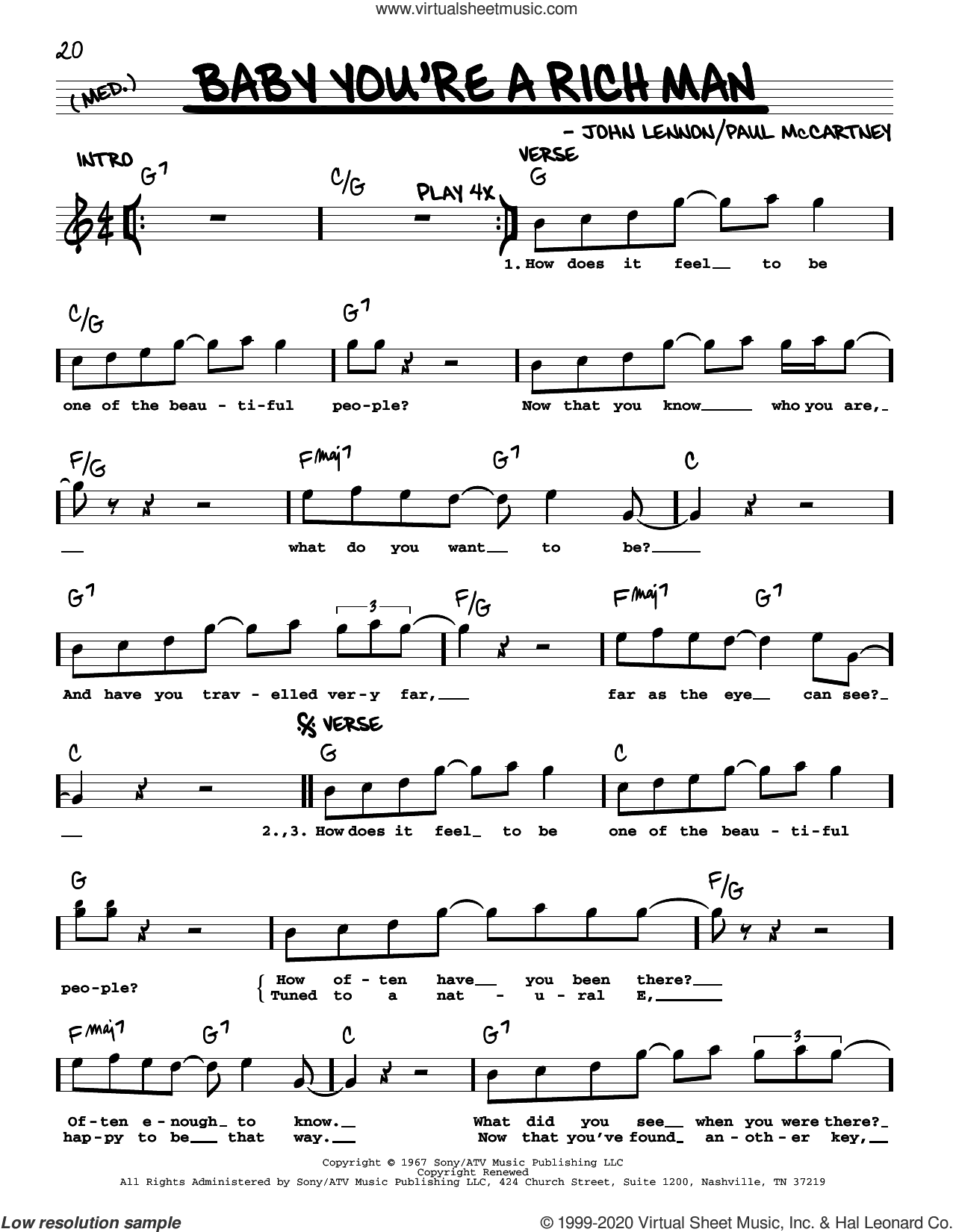 Baby You're A Rich Man [Jazz version]