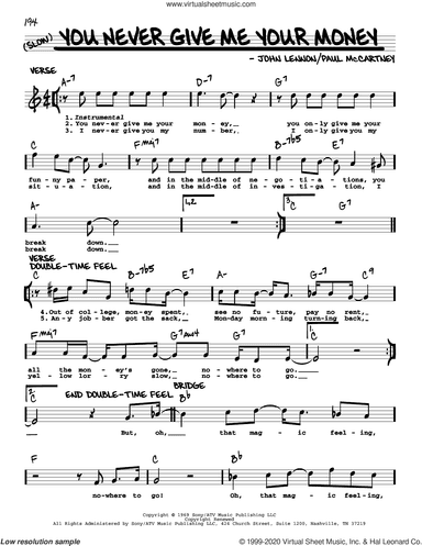 You Never Give Me Your Money [Jazz version]