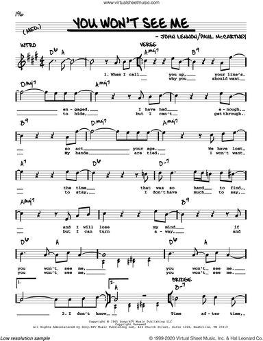 You Won't See Me [Jazz version]