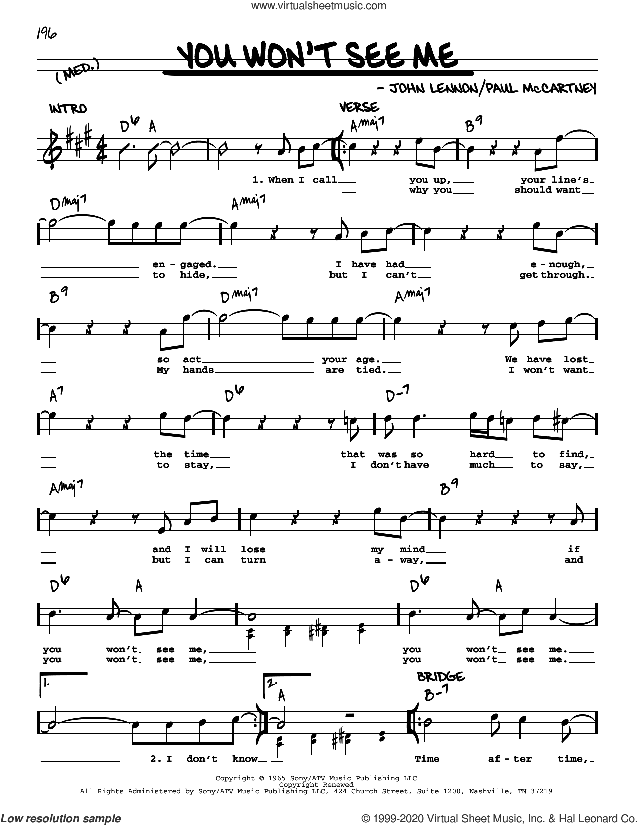 You Won't See Me [Jazz version]