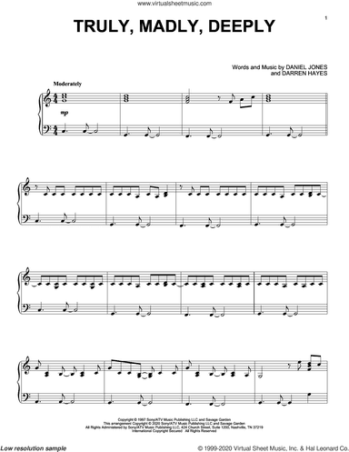 Truly, Madly, Deeply, (intermediate)