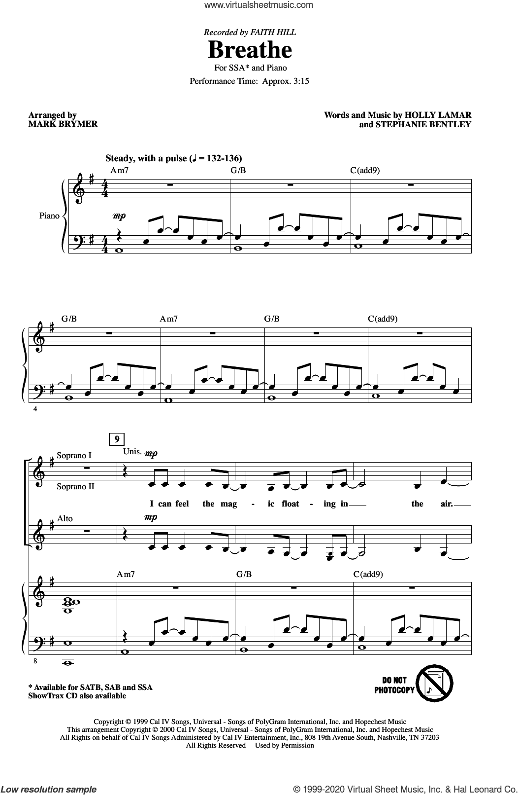 Breathe (arr. Mark Brymer)