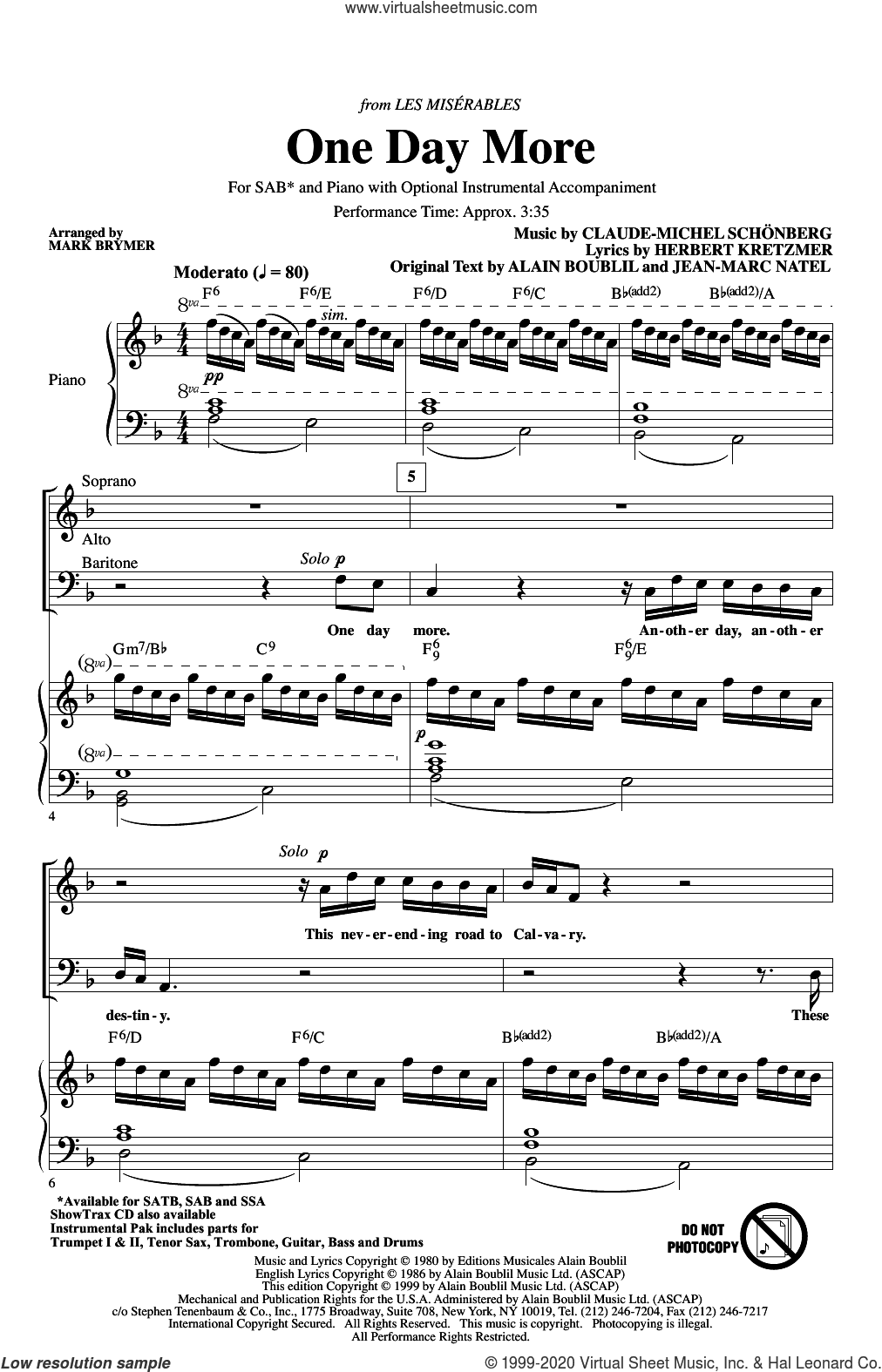 One Day More (from Les Miserables) (arr. Mark Brymer)