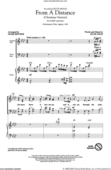 From A Distance (Christmas Version) (arr. Mark Brymer)