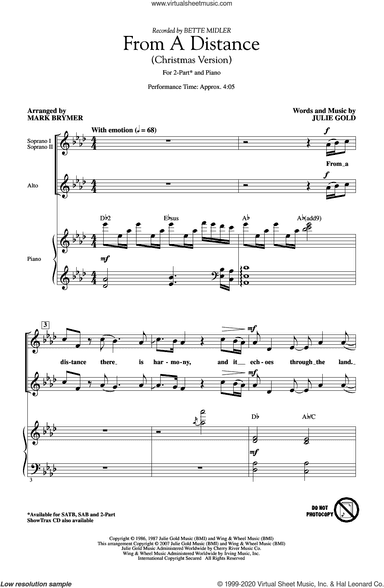 From A Distance (Christmas Version) (arr. Mark Brymer)