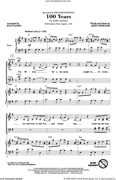 100 Years (arr. Ryan James)
