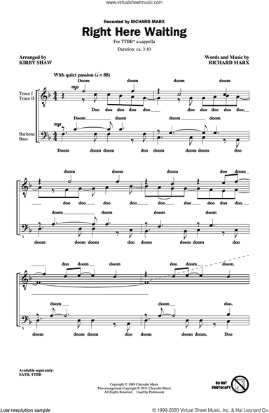 Right Here Waiting (arr. Kirby Shaw)