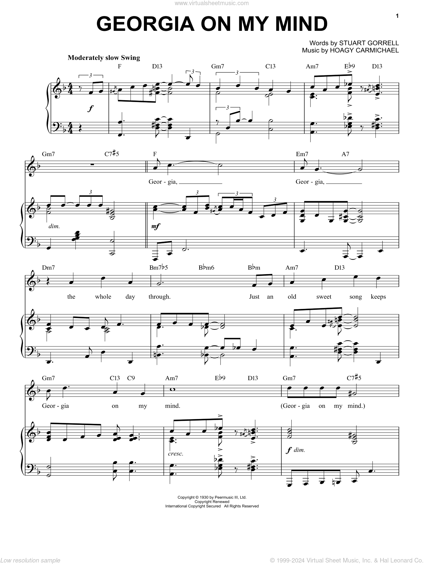 Georgia On My Mind [Jazz version] (arr. Brent Edstrom)
