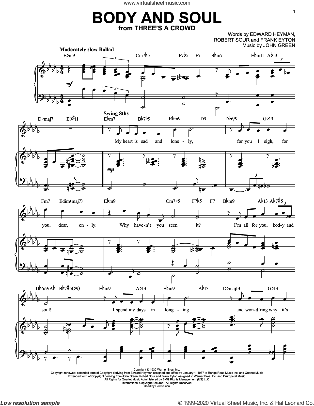 Body And Soul [Jazz version] (arr. Brent Edstrom)