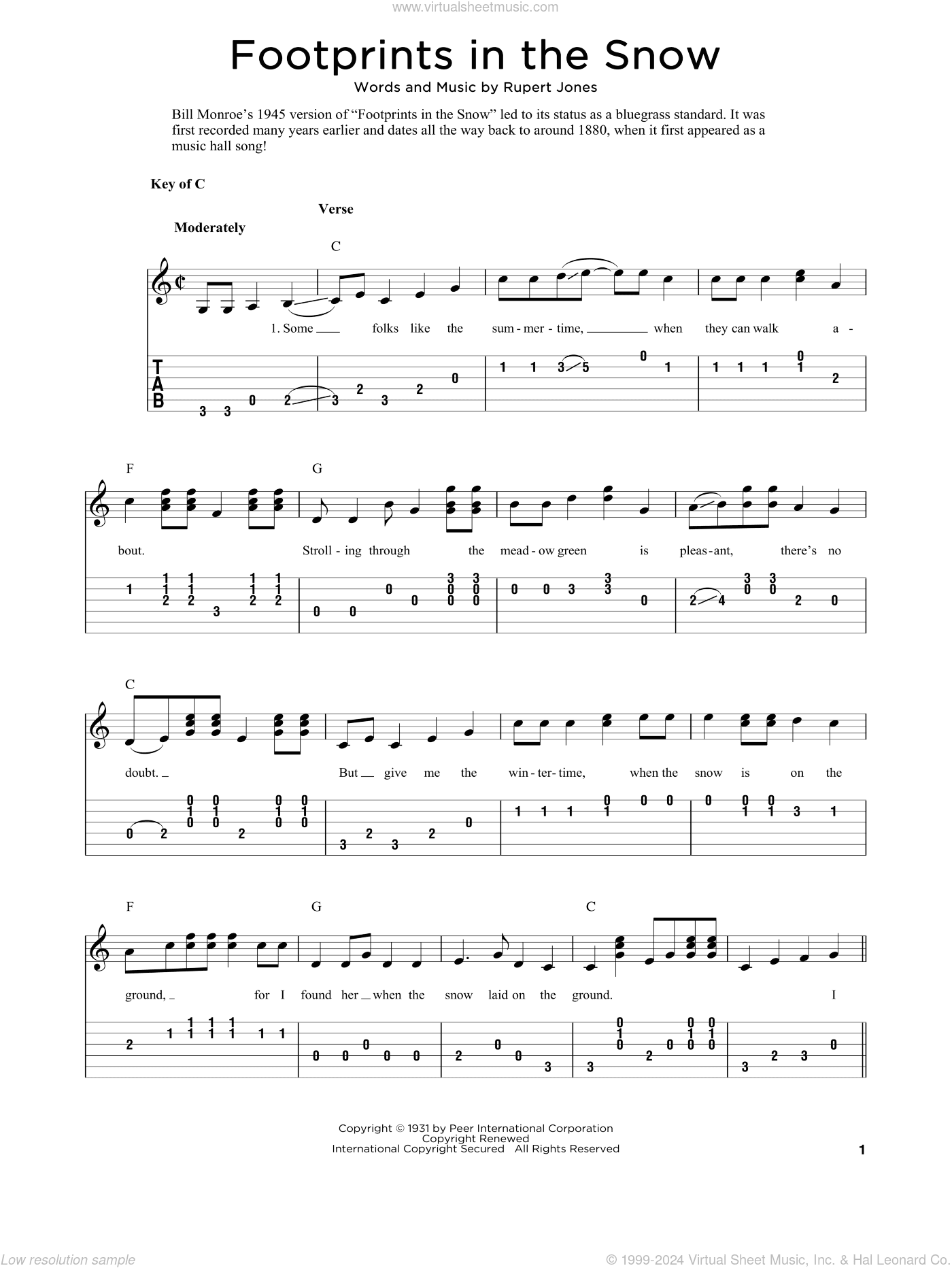 Footprints In The Snow (arr. Fred Sokolow)