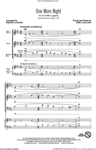 One More Night (arr. Philip Lawson)