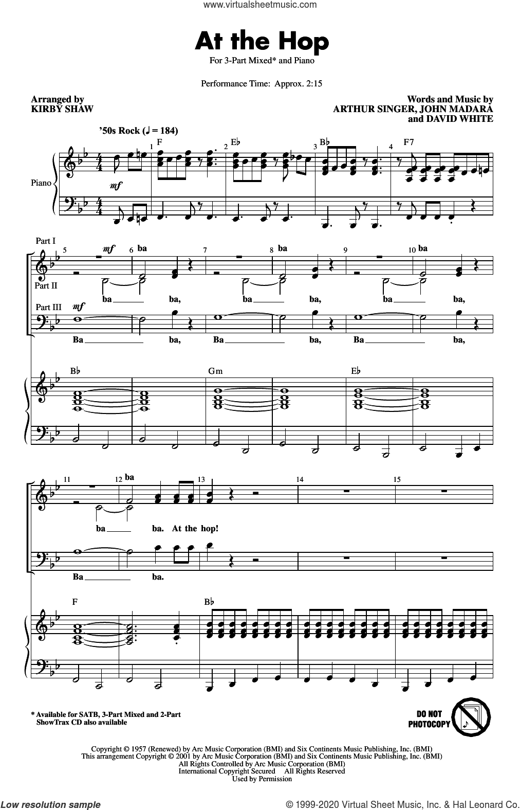 At The Hop (arr. Kirby Shaw)