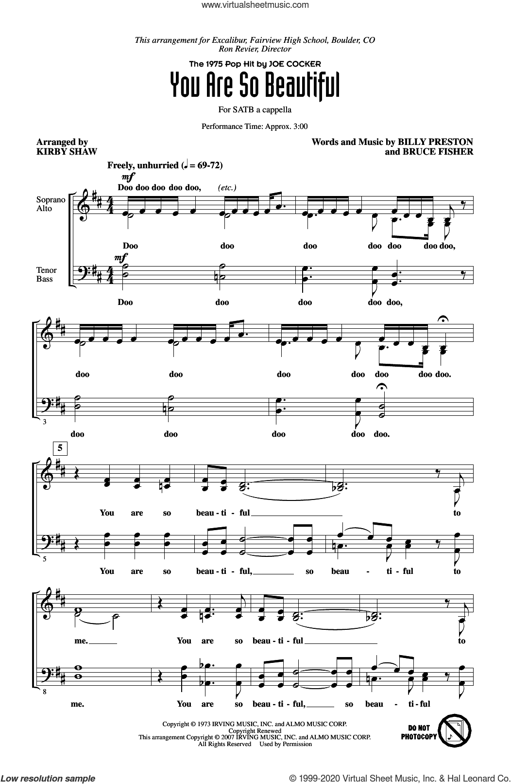 You Are So Beautiful (arr. Kirby Shaw)
