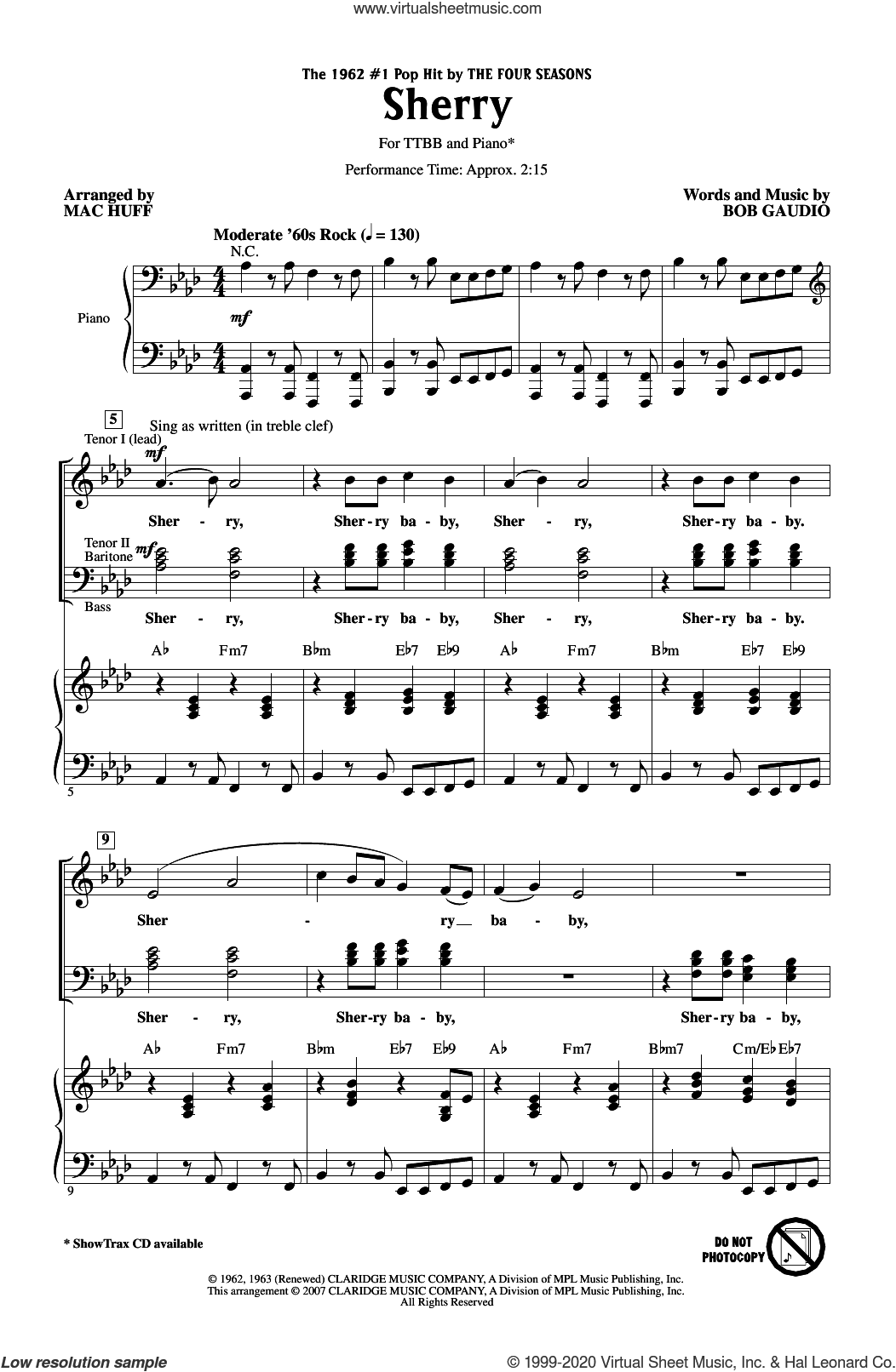 Sherry (arr. Mac Huff)