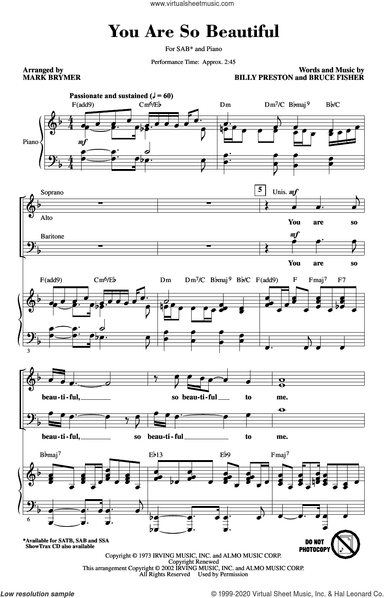You Are So Beautiful (arr. Mark Brymer)