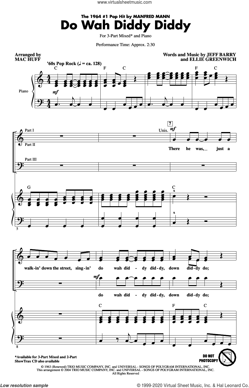 Do Wah Diddy Diddy (arr. Mac Huff)