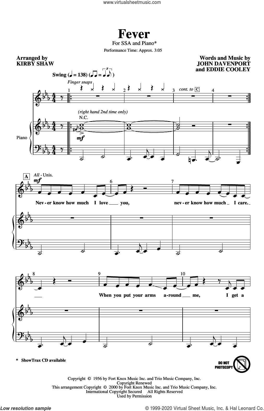 Fever (arr. Kirby Shaw)