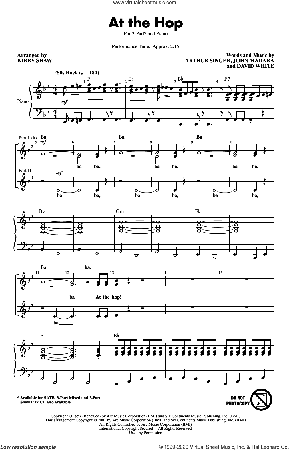 At The Hop (arr. Kirby Shaw)