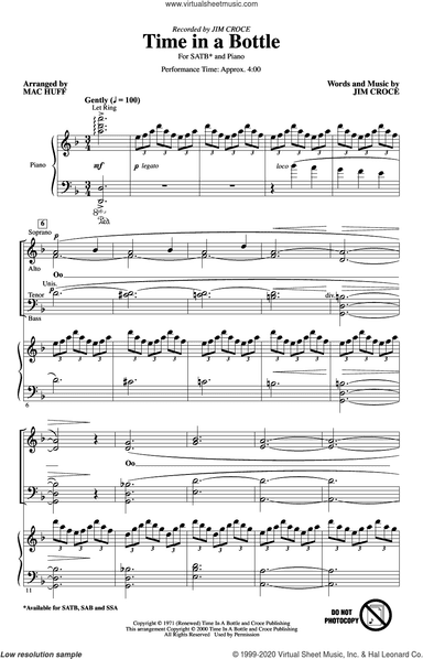 Time In A Bottle (arr. Mac Huff)