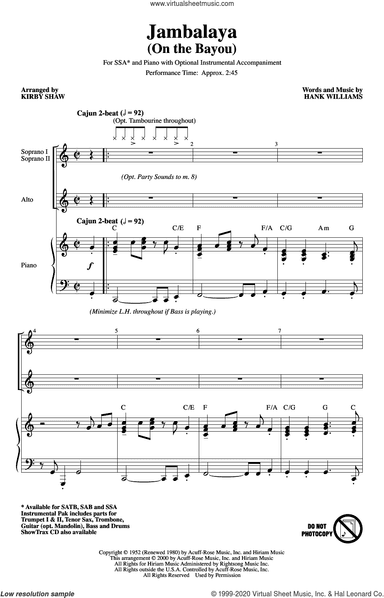 Jambalaya (On The Bayou) (arr. Kirby Shaw)