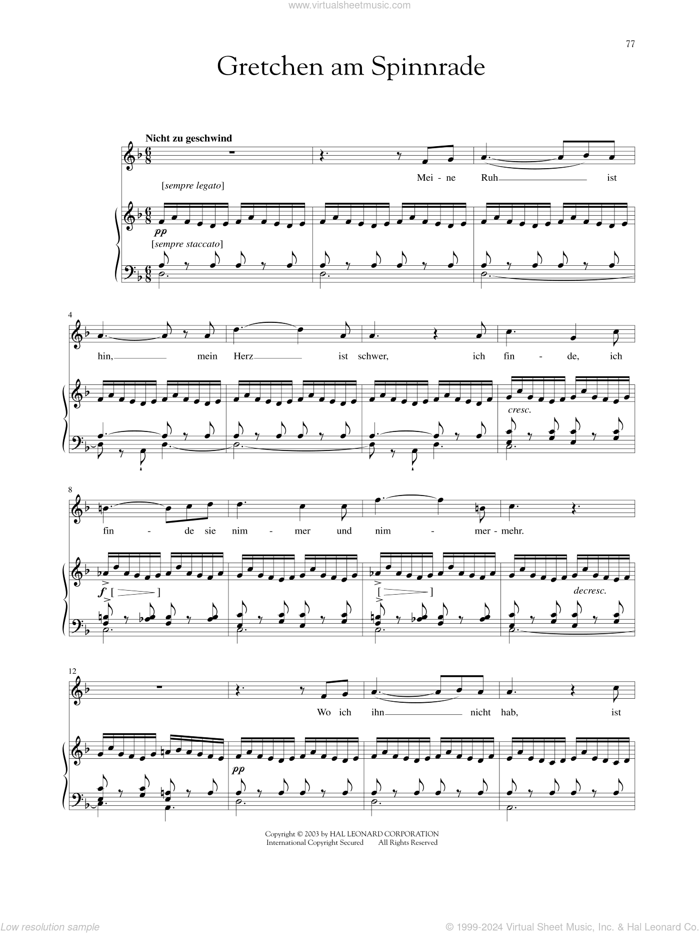 Gretchen At The Spinning Wheel (Gretchen Am Spinnrade) (arr. Richard Walters)