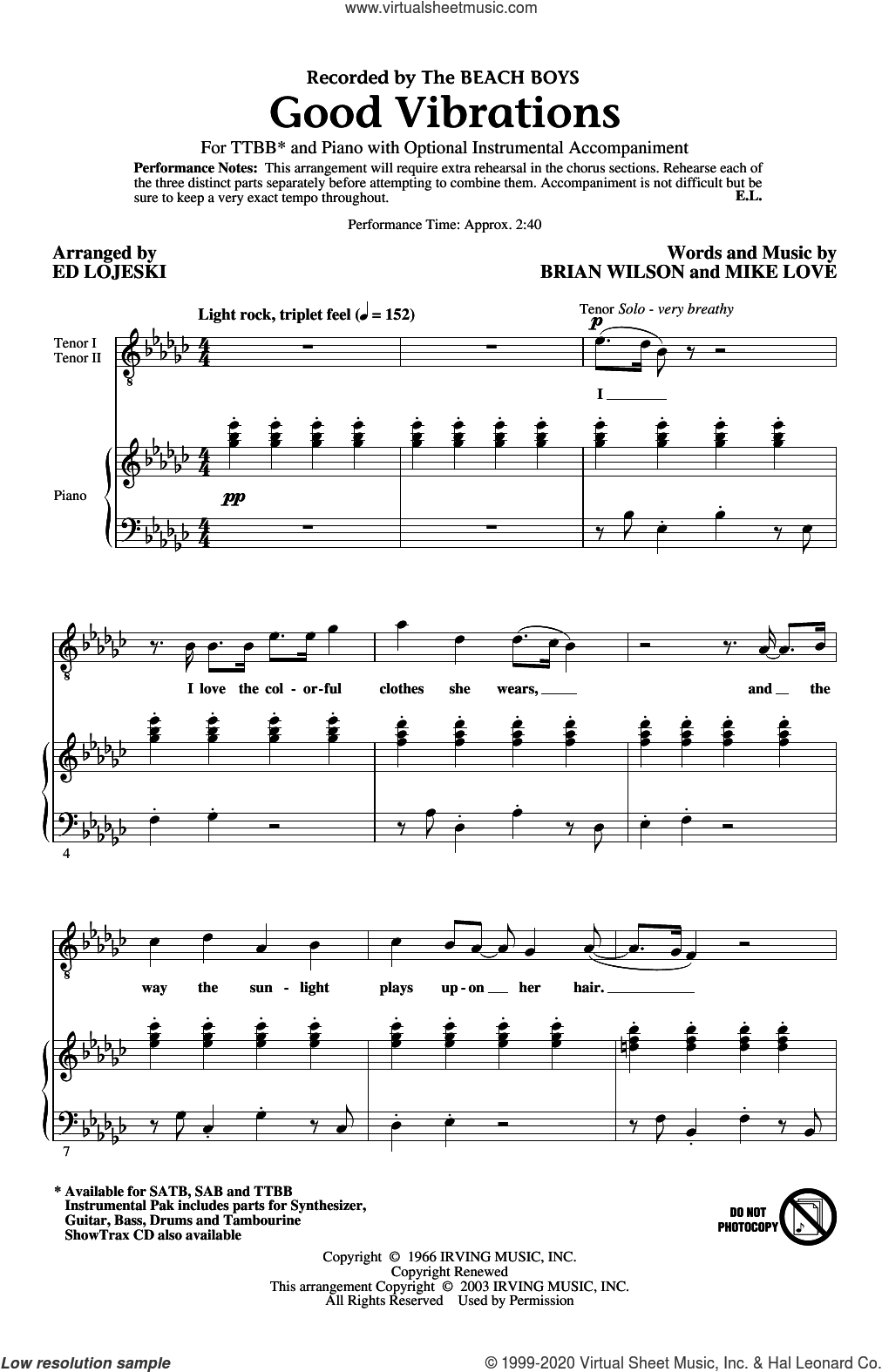 Good Vibrations (arr. Ed Lojeski)