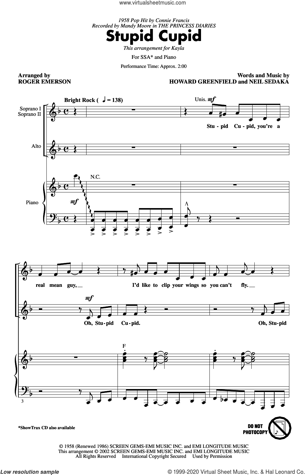 Stupid Cupid (arr. Roger Emerson)